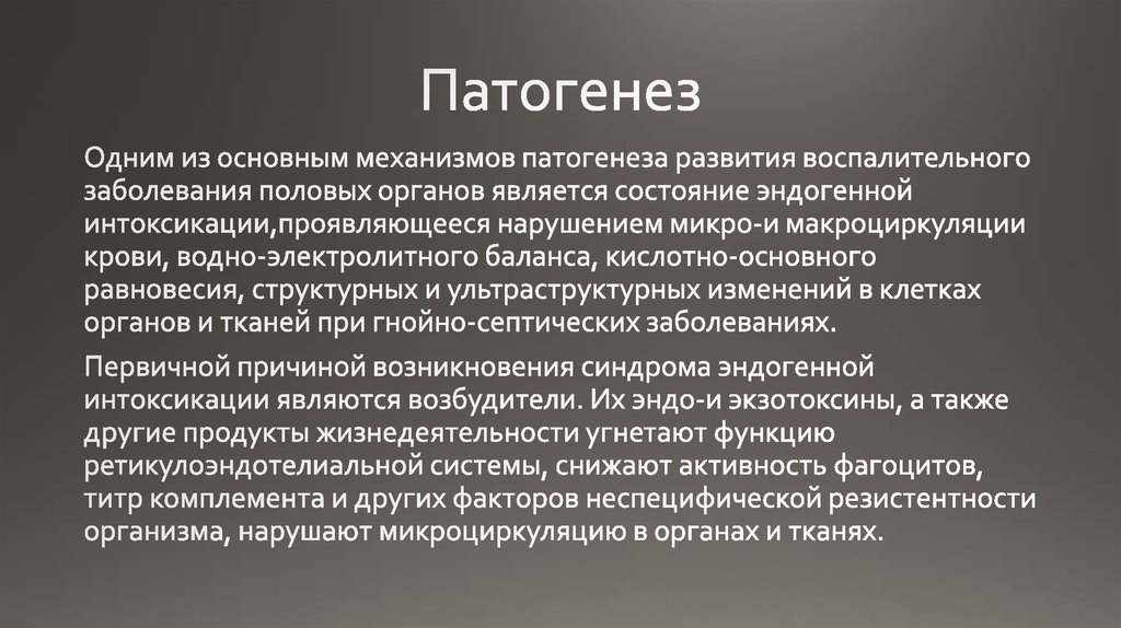 Воспалительные заболевания половых органов