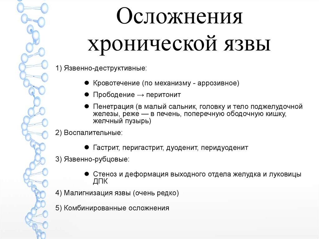 Др осложнение. Осложнения хронической язвы желудка. Осложнения и исходы язвенной болезни. Язвенно-деструктивные осложнения хронической язвы желудка. Осложнения хронической язвы в стадии обострения:.