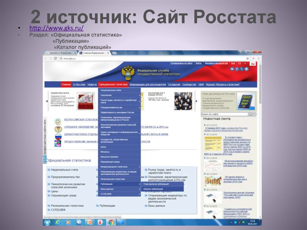 Web gks ru. Официальная статистика.