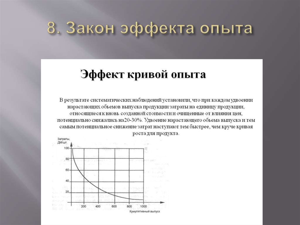 8. Закон эффекта опыта