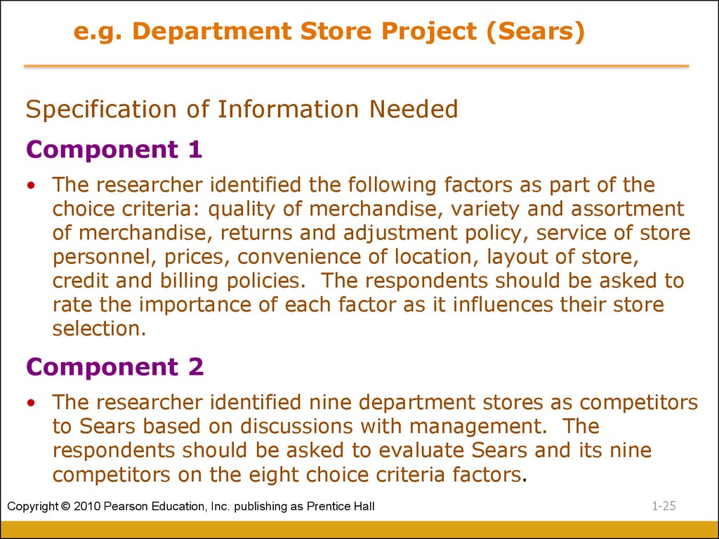 e.g. Department Store Project (Sears)