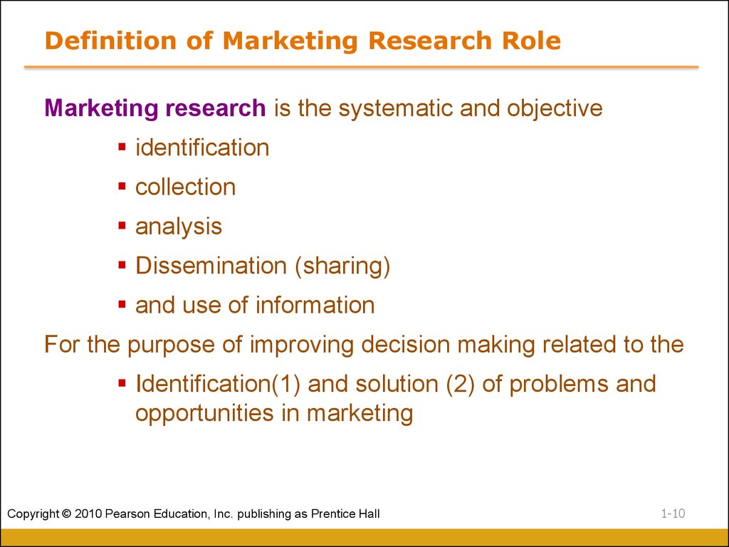 Lecture 01 Introduction To The Role Of Market Research 