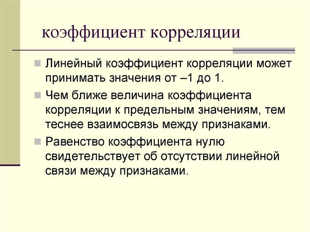 Коэффициент корреляции равный нулю свидетельствует об