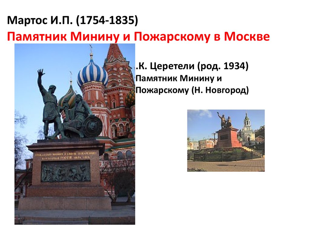 Памятник минину и пожарскому в москве рисунок