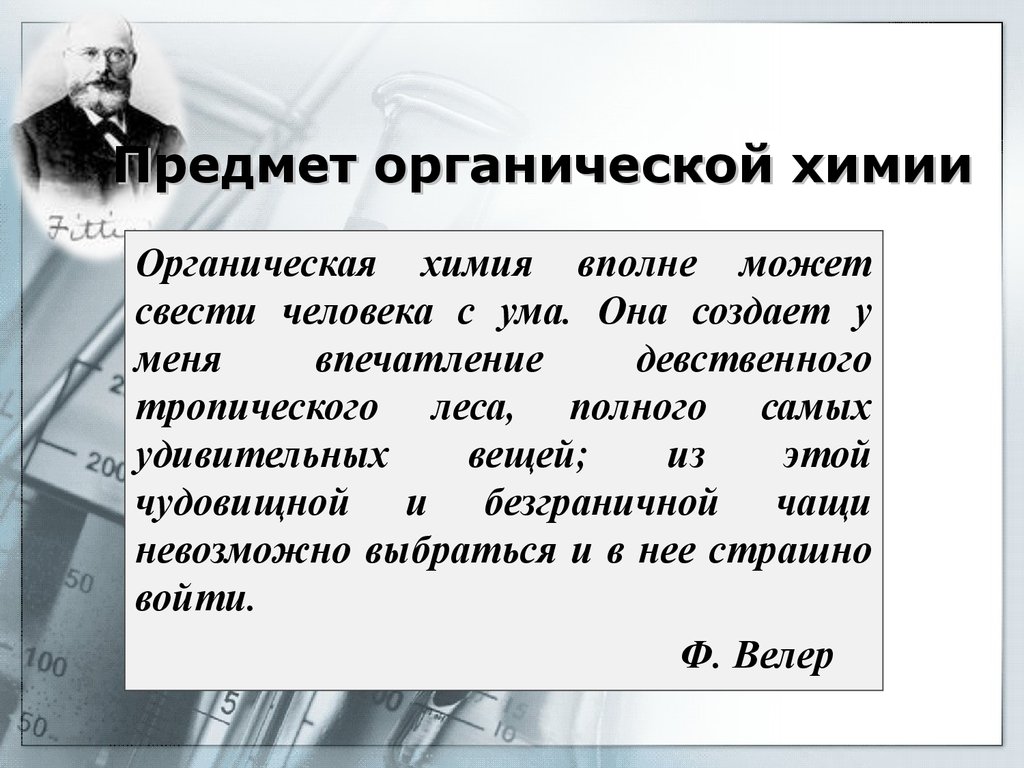 Презентация на тему предмет органической химии