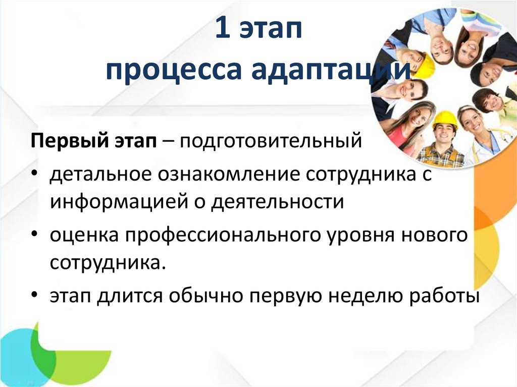 1 этап процесса адаптации