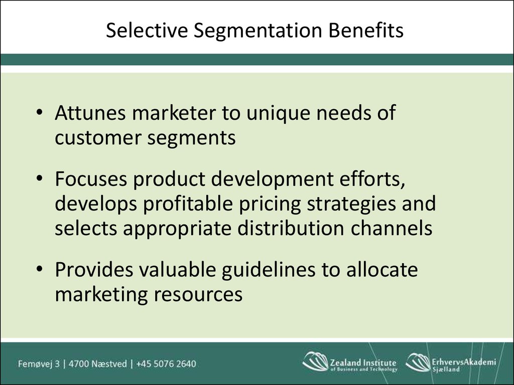 Selective Segmentation Benefits