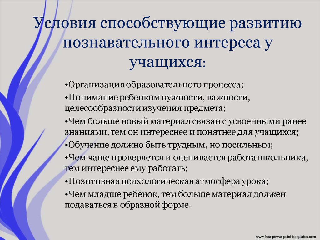 Условия организации образовательной деятельности