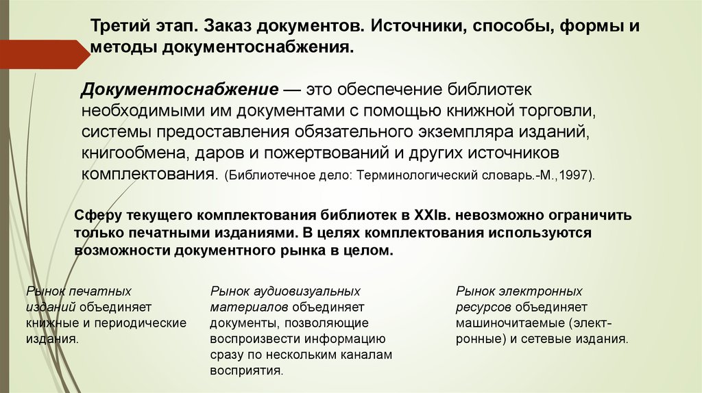 Комплектование библиотек. Документоснабжение библиотечного фонда. Источники, способы и формы документоснабжения.. Источники и способы комплектования библиотечных фондов.