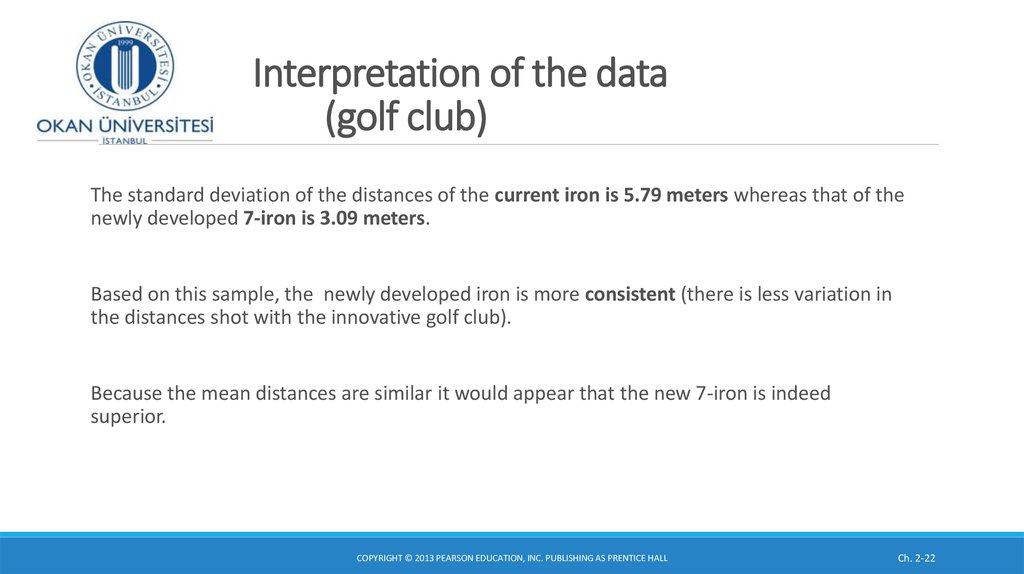Interpretation of the data (golf club)