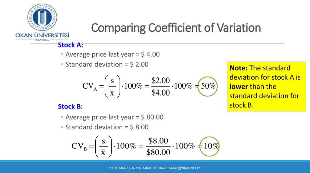 Comparing Coefficient of Variation