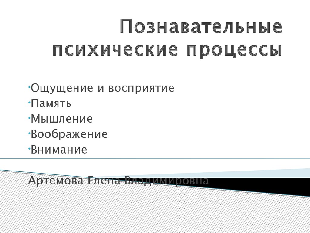 Курсовая работа по теме Познавательные психические процессы, мышление