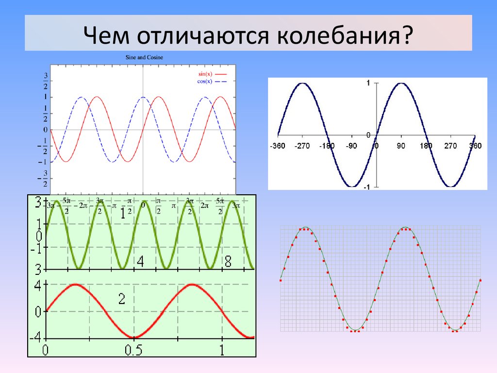 Чем отличаются колебания. Колебания чем отмечаются. Чем отличаются графики колебаний. Чем отличаются графики.