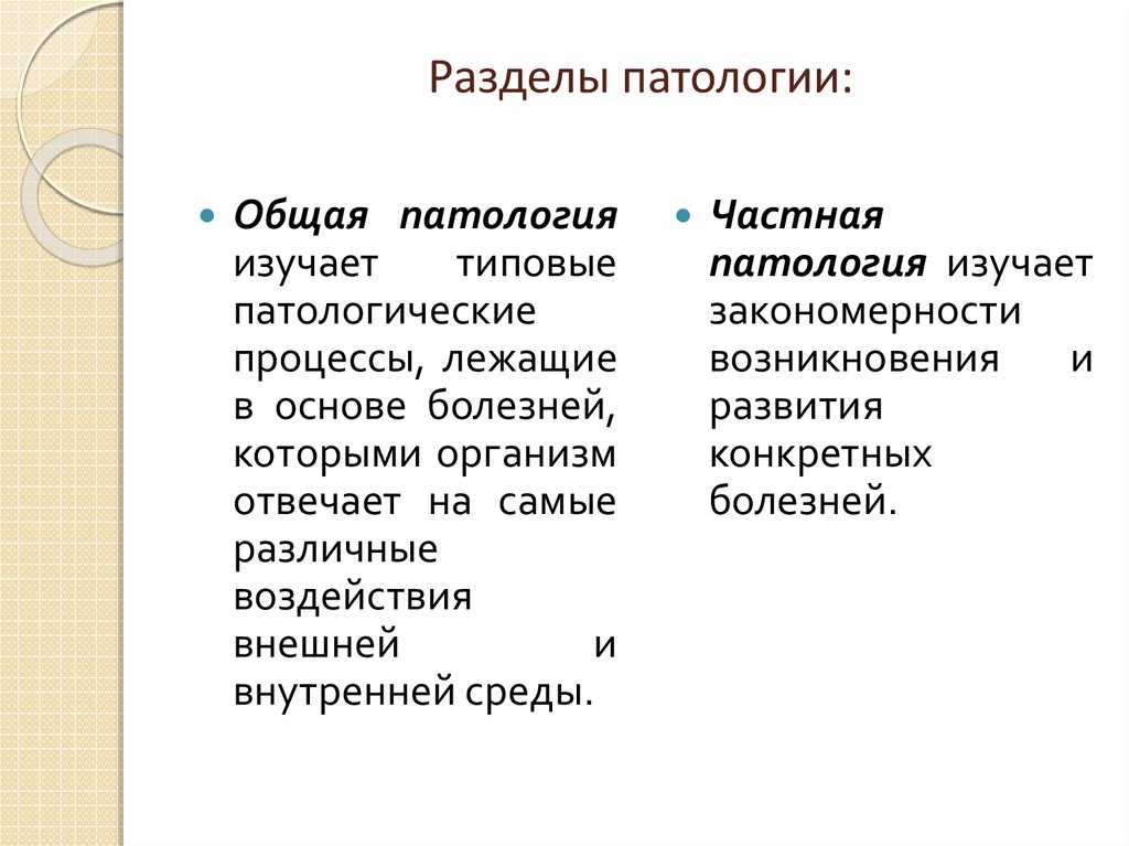 Раздел. Разделы патологии. Общая патология. Разделы патологии перечислить. Раздел общей патологии изучает.