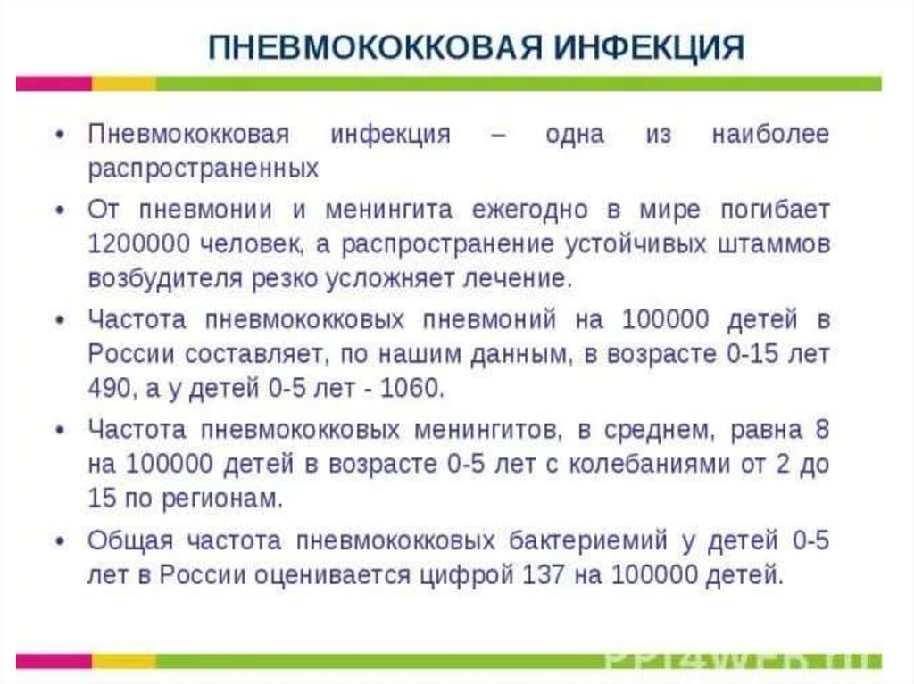 Пневмококковая инфекция презентация