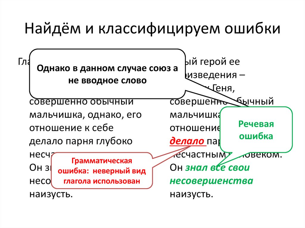 Классификация ошибок презентация