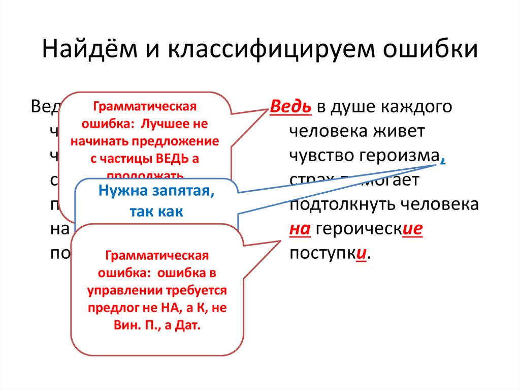 Классификация ошибок презентация