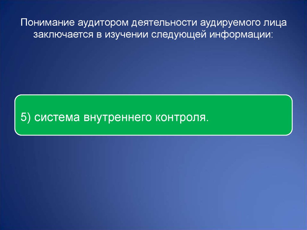 Понимание аудиторов деятельности аудируемого лица