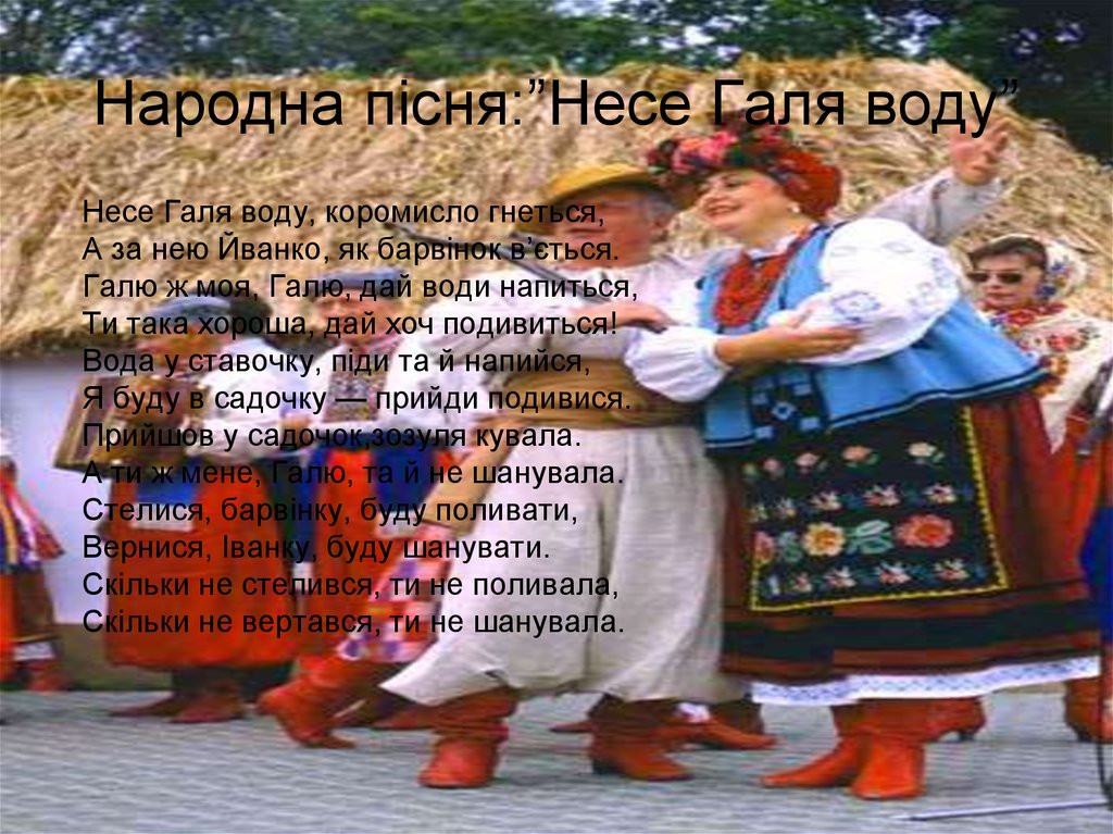 Пісня українською мовою. Несе Галя воду. Названия украинских народных песен. Название народных песен украинцев. Несе Галя воду текст.