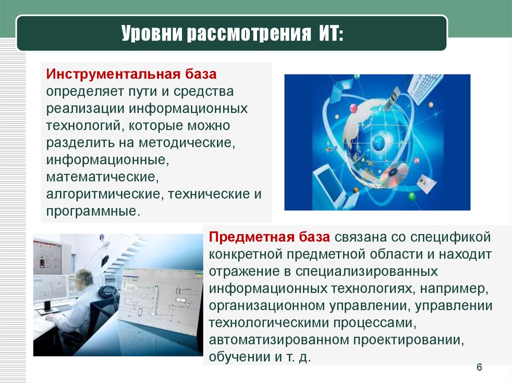 Специализированные технологии. Выделяют следующие уровни рассмотрения информационных технологий. Перечислить уровни информационных процессов.. Инструментальная база информационных технологий. Инструментальные информационные технологии это.