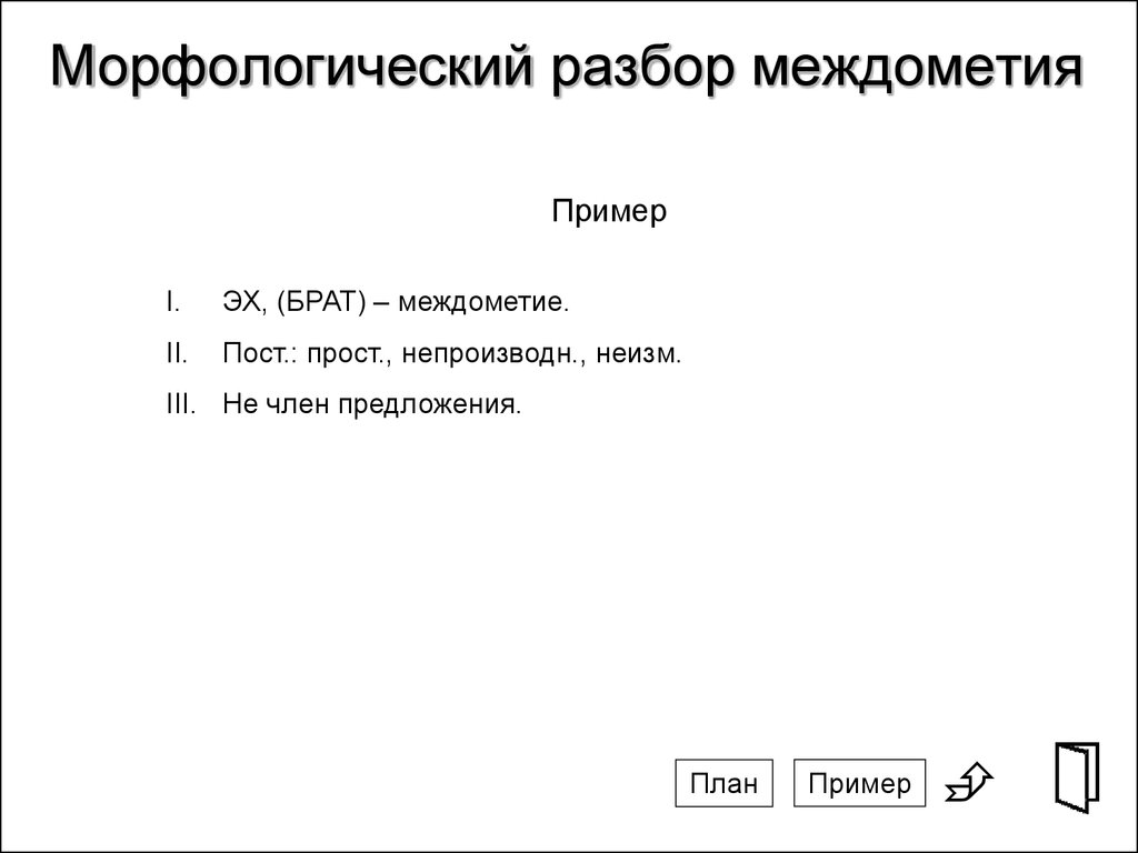 Урок 7 класс морфологический разбор частицы презентация