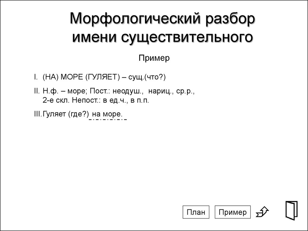 Морфологический разбор существительного