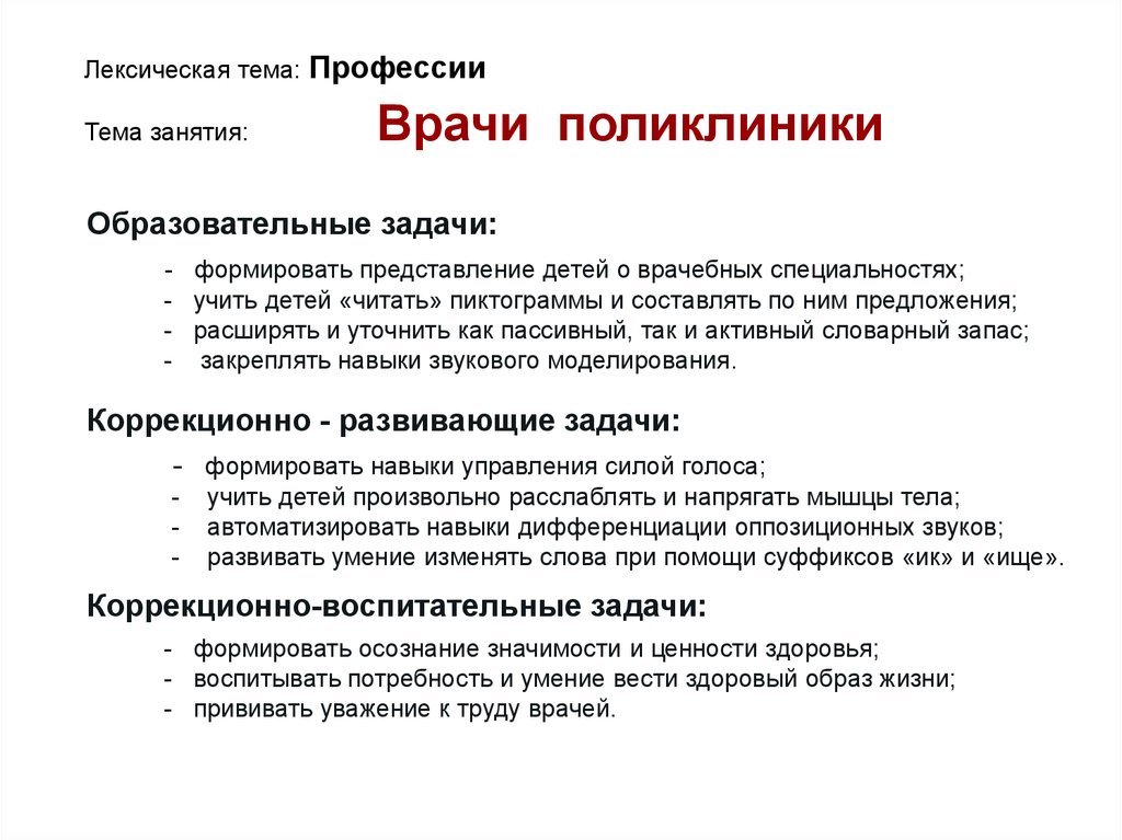 Задачи врача. Лексическая тема профессия врача. Лексическая тема больница профессии. Лексическая тема аптека. Педагогические задачи врача.