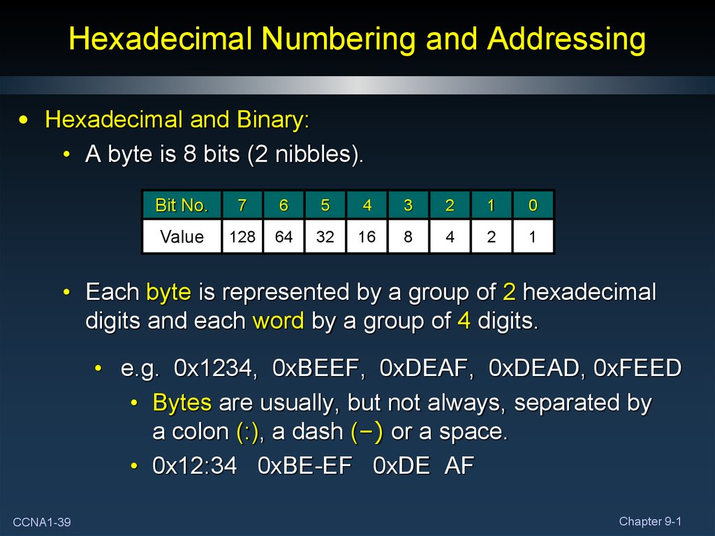 Hexadecimal Numbering and Addressing