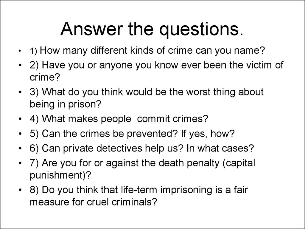 oral presentation about crime