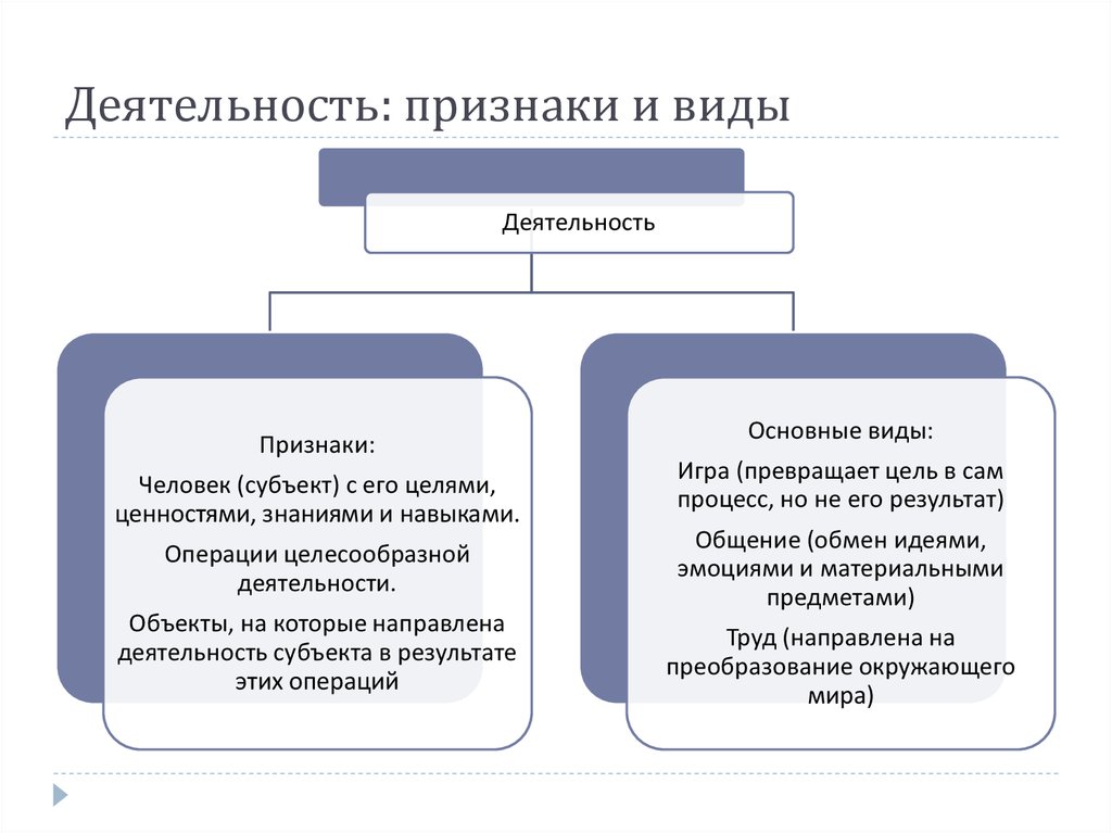 Признаки деятельности общества