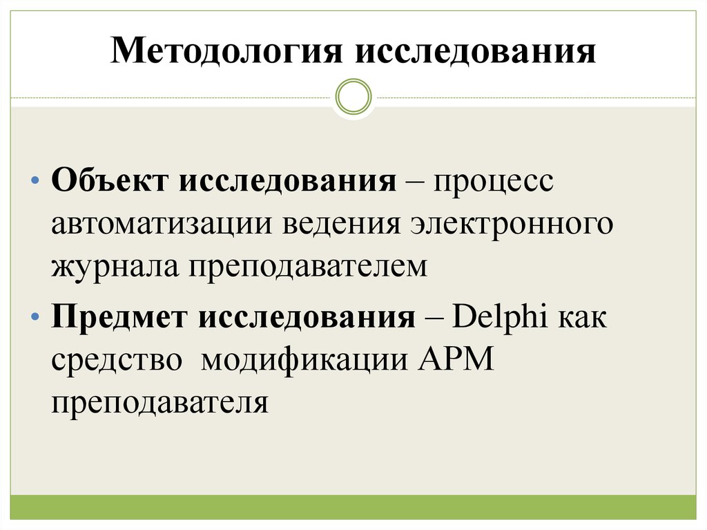 Методология исследования