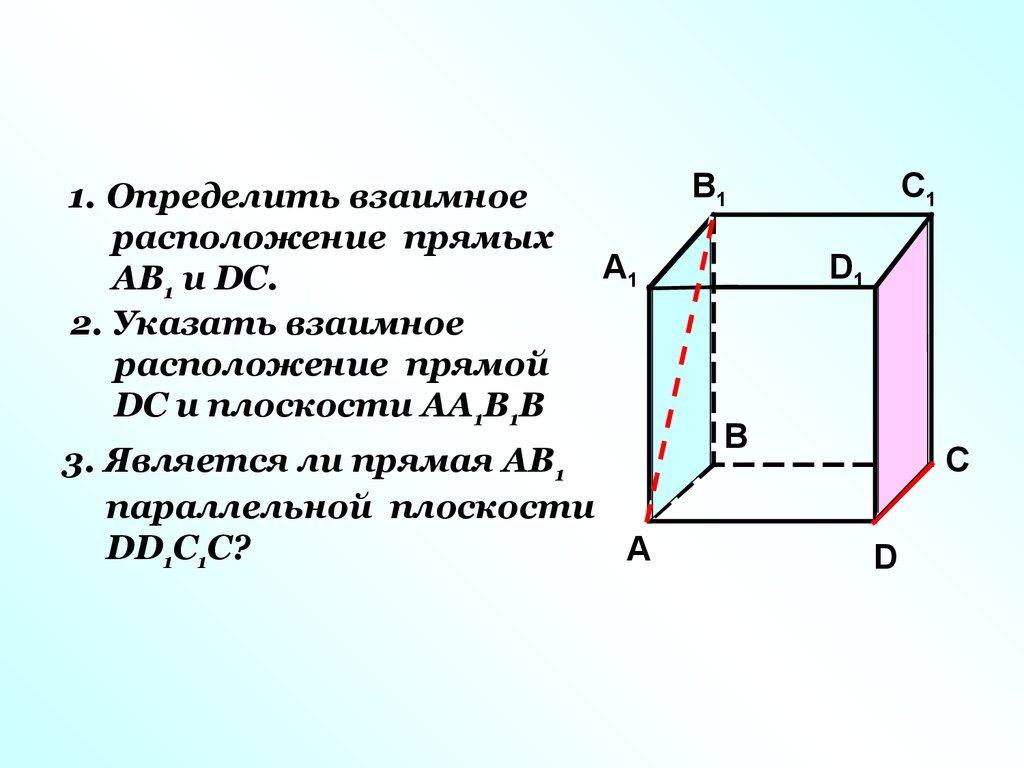 Взаимное расположение прямых куба