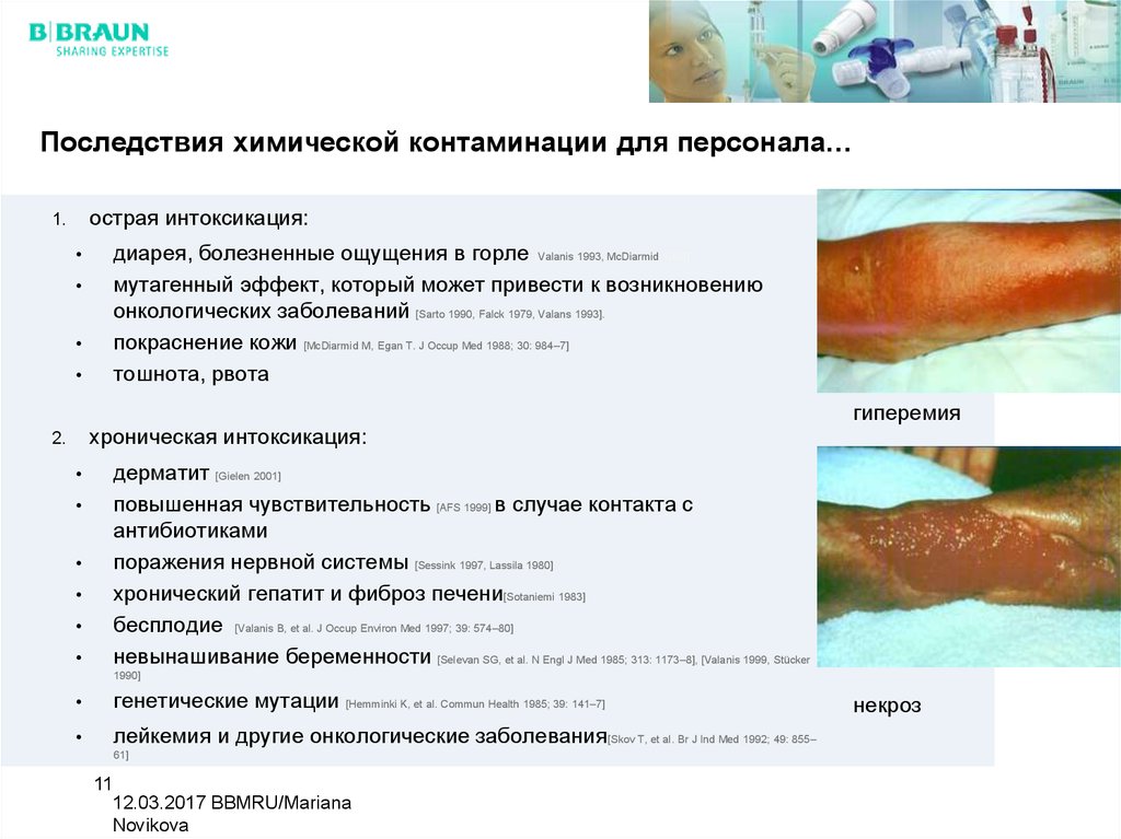 Последствия химической контаминации для персонала…