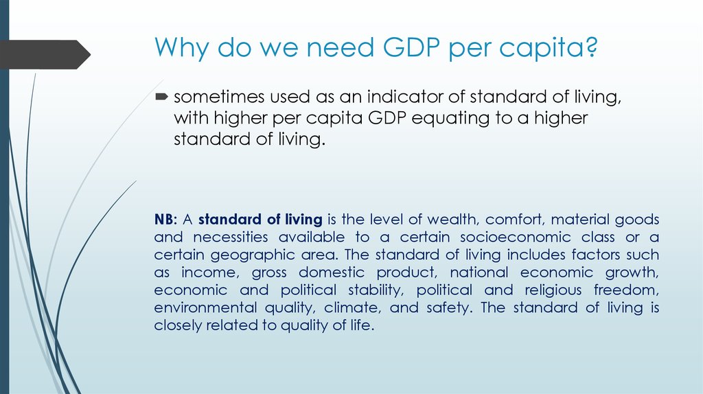 Why do we need GDP per capita?