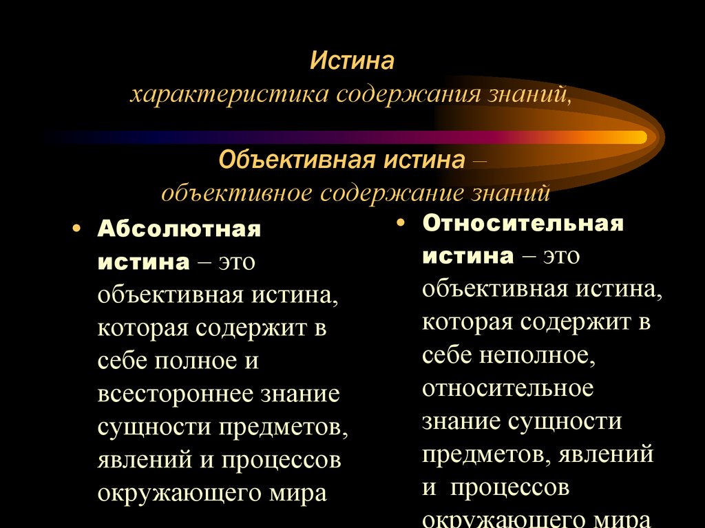 Научные знания объективны. Характеристика абсолютной истины. Абсолютное знание. Объективная истина. Объективная абсолютная и Относительная.