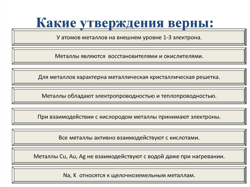 Утверждения относящиеся к щелочным металлам. У атомов металлов на внешнем уровне 1-3 электрона. Для атомов щелочных металлов верны утверждения. Утверждения о металлах. Верные утверждения о щелочных металлах.