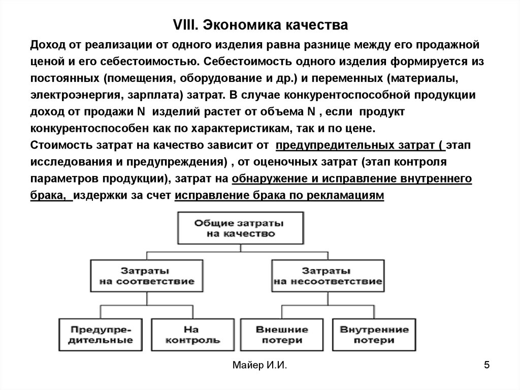 Экономика качества показатели качества