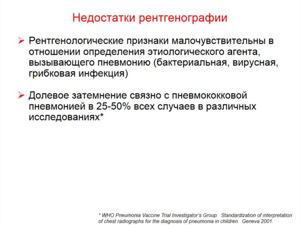 Недостатки рентгенографии