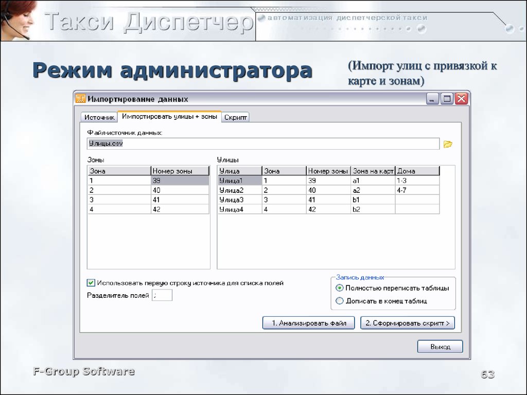 Программа для такси диспетчерской