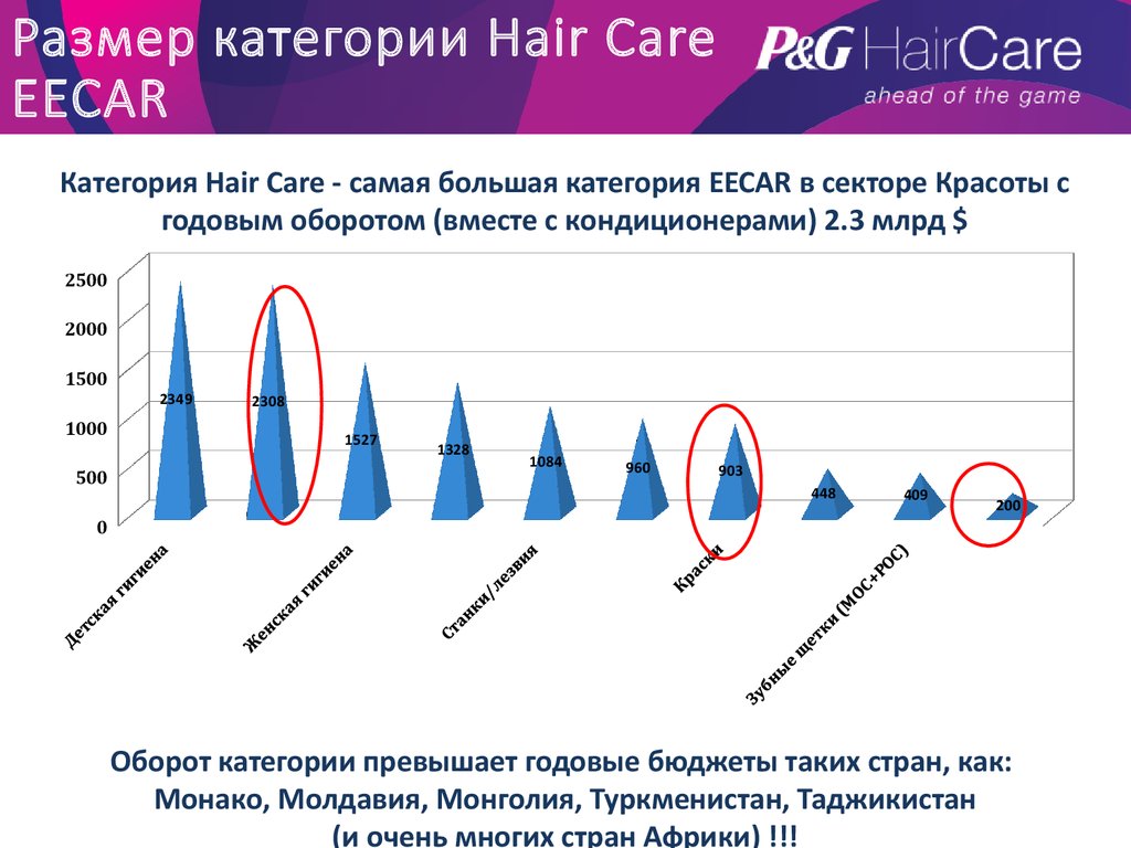 Размер категории Hair Care EECAR