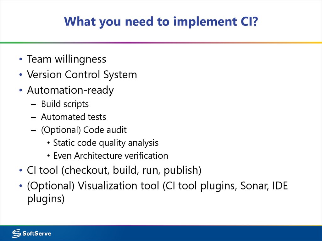 What you need to implement CI?
