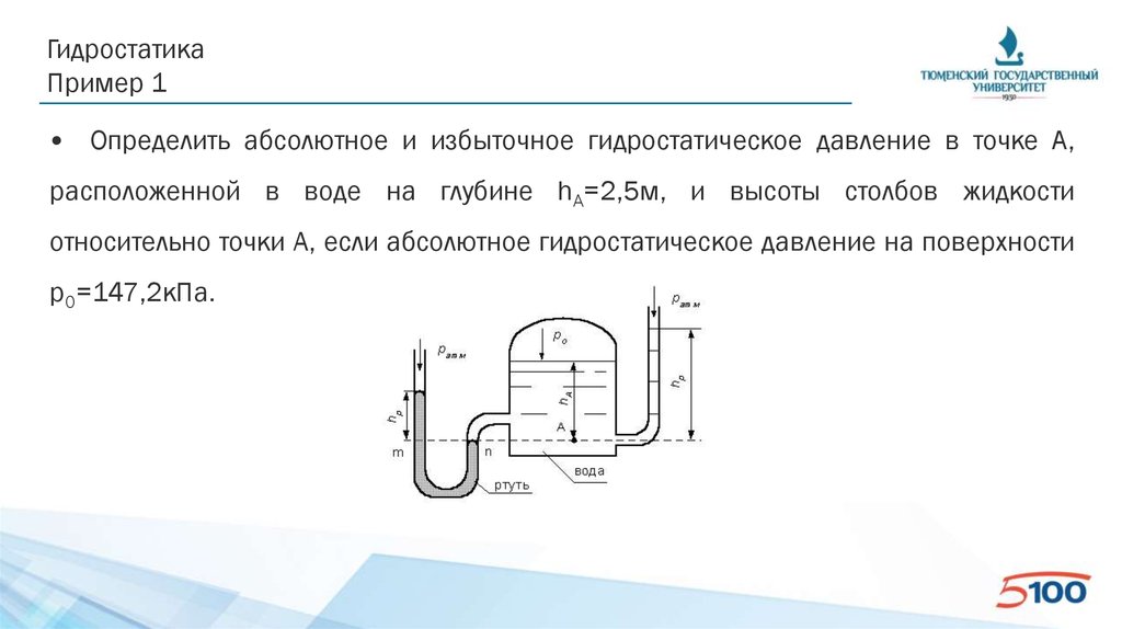 Определить абсолютное давление