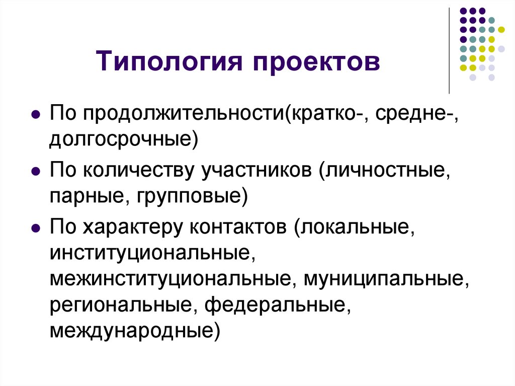 Типология проекта что это