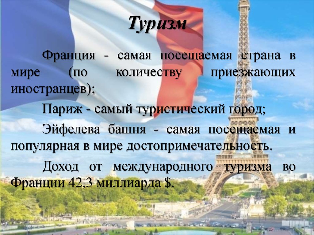 Презентация туризм франции