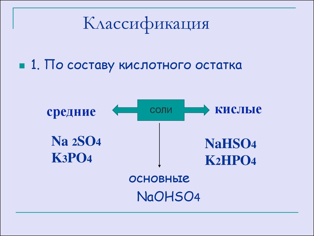 Соль кислота соль 2 кислота 2. Классификация солей средние кислые основные. Соли средние кислые основные. Кислые средние и основные соли таблица. Nahso4 классификация.