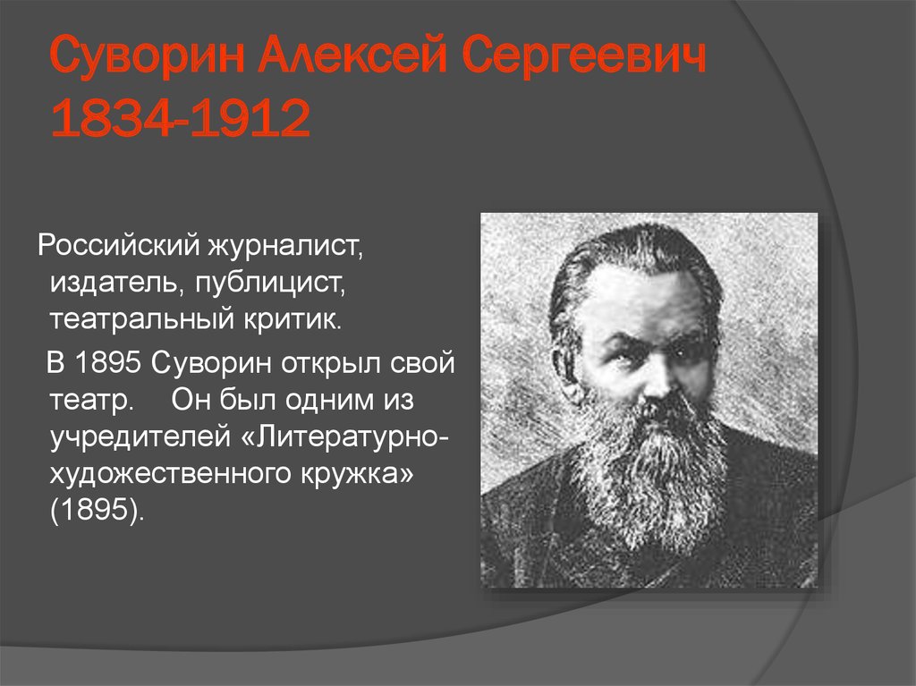 Суворин Алексей Сергеевич 1834-1912