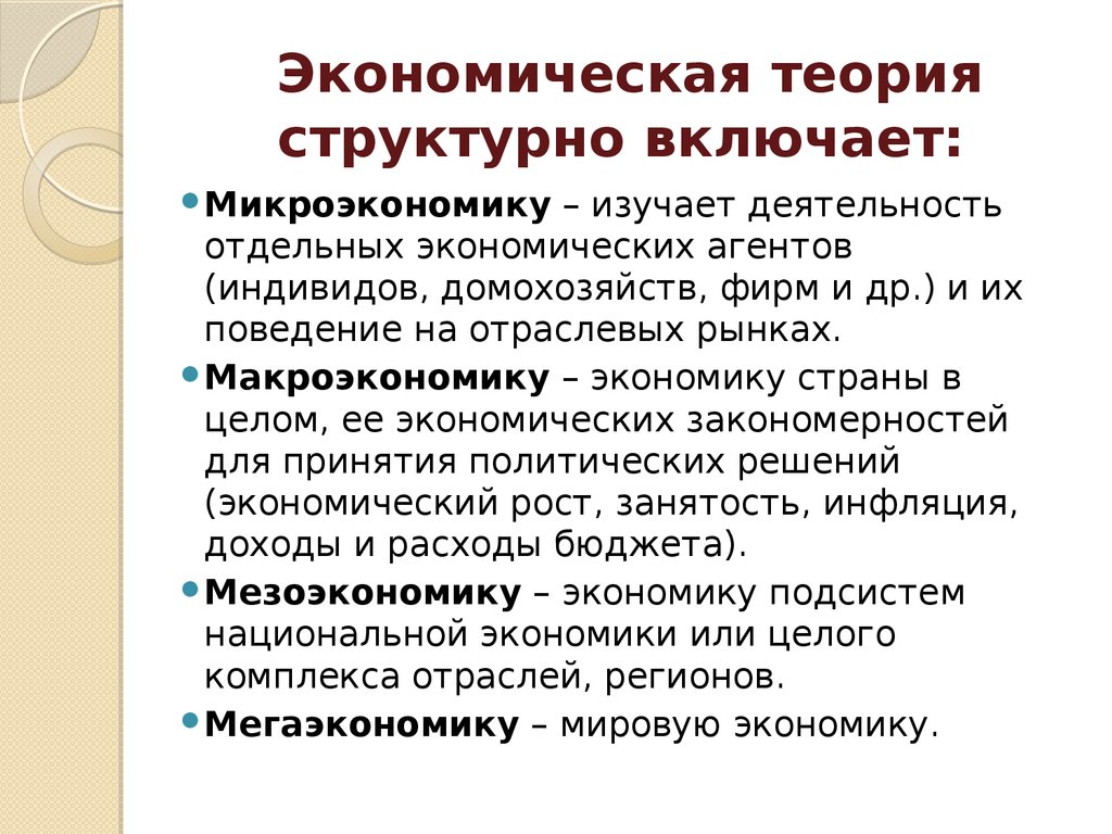 Включи теорию. Экономическая теория. Основные разделы экономической теории. Экономика (экономическая теория) изучает. Разделы современной экономической теории.