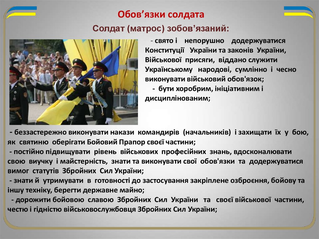 Реферат: Статути Збройних сил України Права та обов язки чатового