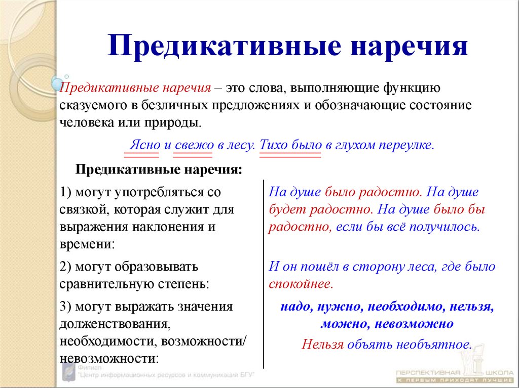 Обозначить необходимость. Предикативные слова. Предикативные наречия примеры. Предикативныне нареся это. Предикативные части предложения примеры.