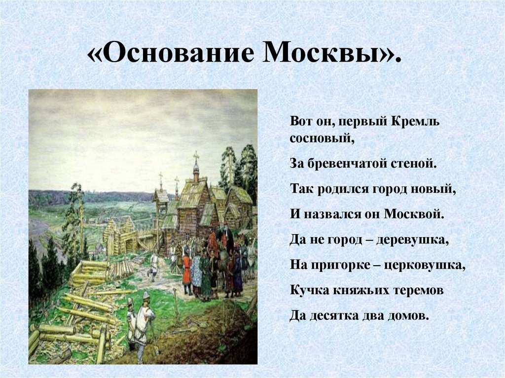 Лекция по теме Основание Москвы